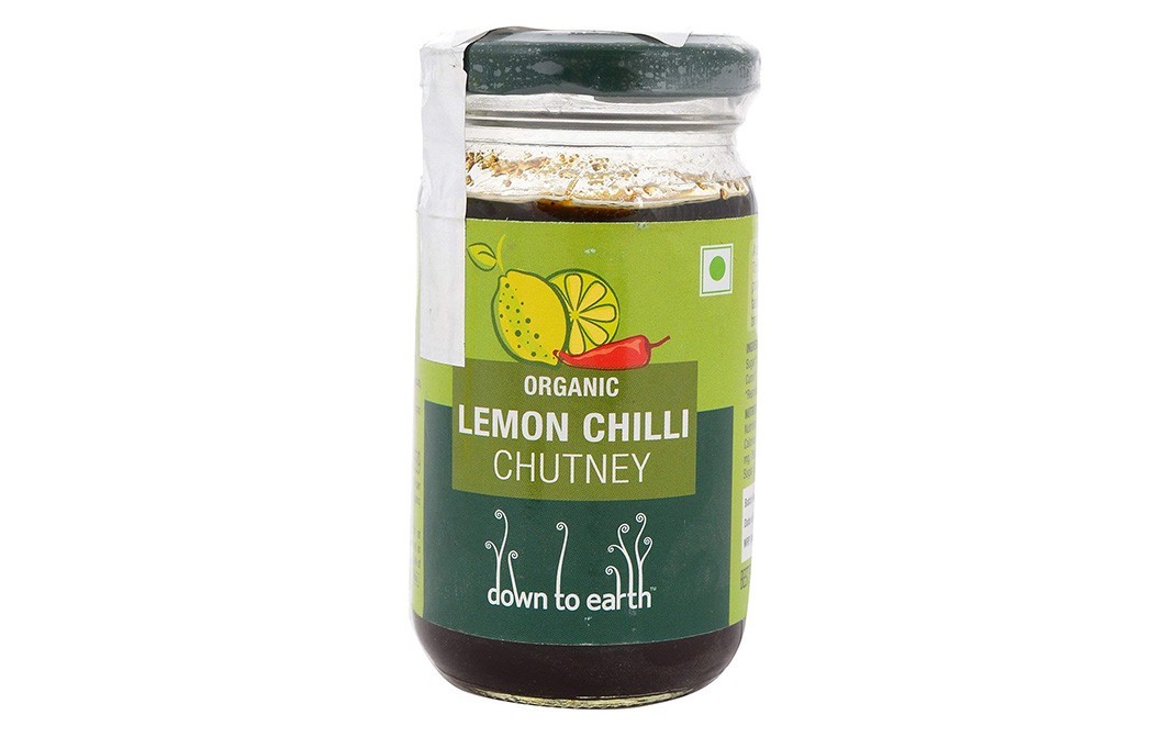 Down To Earth Organic Lemon Chilli Chutney   Glass Jar  220 grams